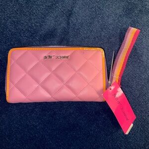 Betsey Johnson Pink and Yellow Quilted Wallet